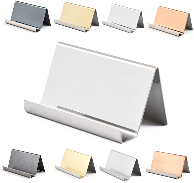 더블리스 메탈 명함 꽂이 거치대, 유광실버, 1개