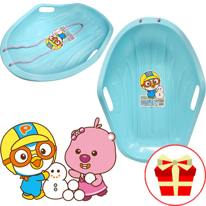 뽀로로 아기 핸들 1인용 눈썰매 유아 아동용, 1개