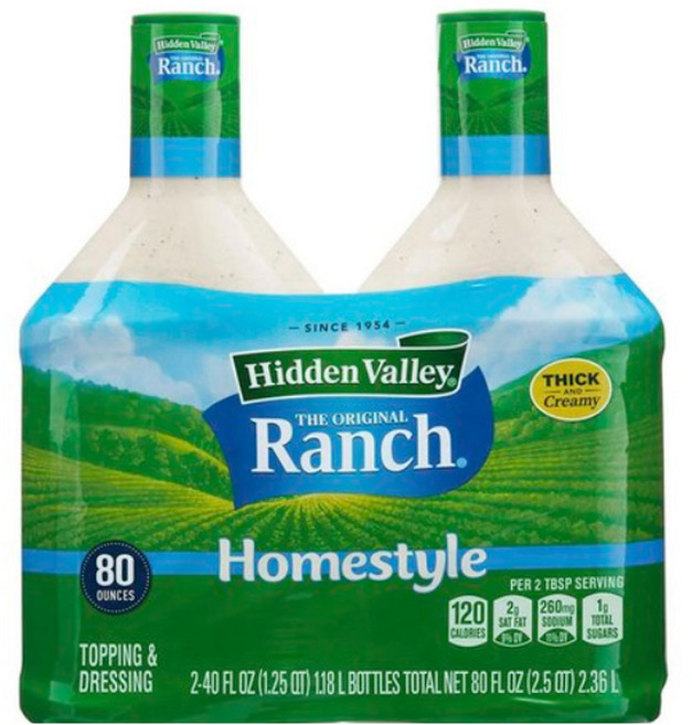 히든밸리 The Original Ranch Homestyle Topping & Dressing 2개입, 1개, 2.36L