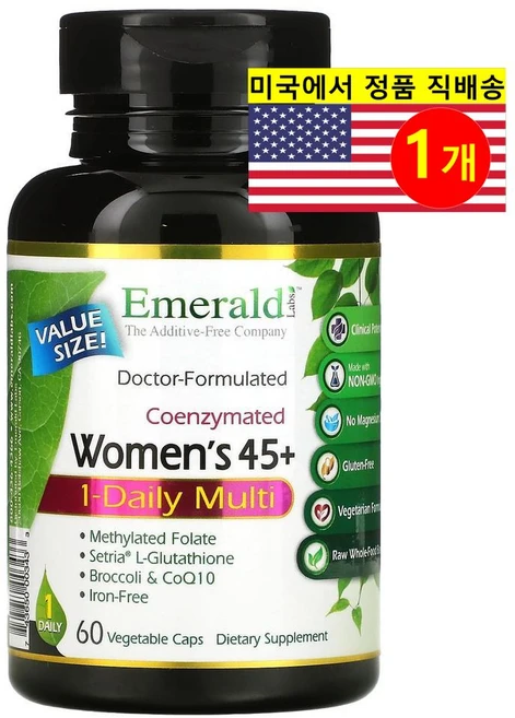 Emerald Laboratories 에메랄드 레보라토리스 45세 이상 여성용 멀티비타민, 60정, 1개 - 쿠팡
