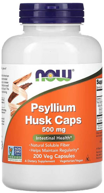 나우푸드 차전자피 식이섬유 차전자 피 차천차피 자전자피 질경이 500mg 200캡슐, 1개, 200정