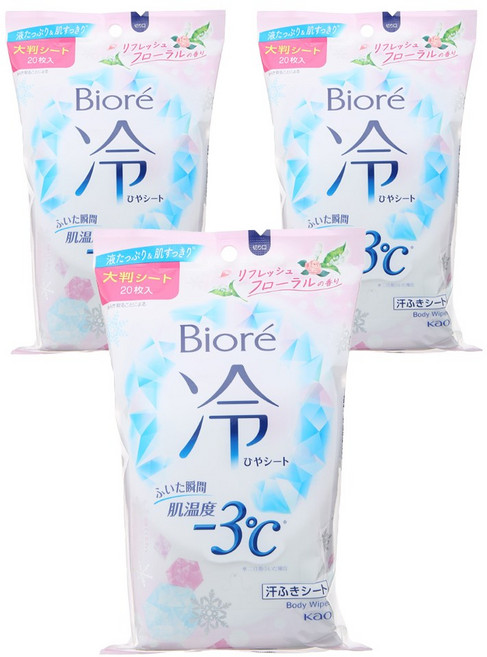 비오레 냉시트 리프레시 플로럴향 20매입, 3개