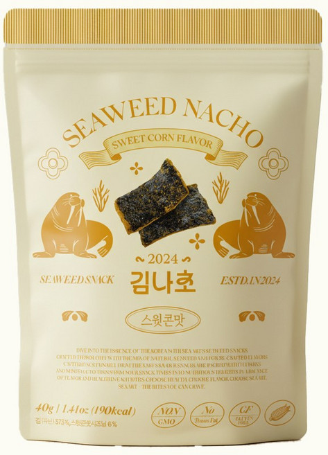 [씨아트푸드] 김나초 스윗콘맛 세트 - 바삭바삭 다이어트 김스낵 김과자 김부각 선물세트, 9개, 40g