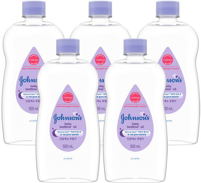 존슨즈베이비 베드타임 베이비 오일, 500ml, 5개