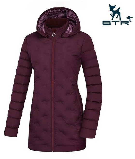 BTR BTR 비티알 골프 겨울 여성용 중기장 튜브 다운 점퍼