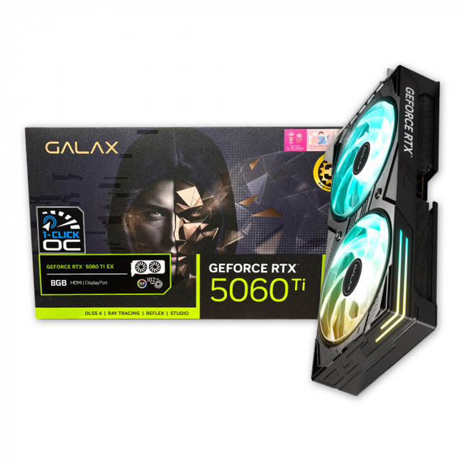 5위 - 갤럭시 GALAX 지포스 RTX 5060 Ti EX BLACK OC D7 8GB, 단일모델