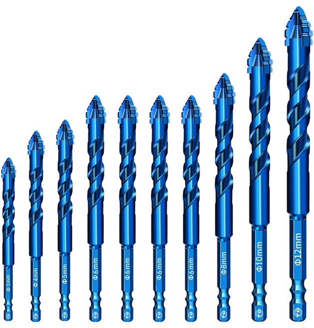 신형 날카로운 드릴 비트 건식 가공 세라믹 타일 유리 대리석 콘크리트 스테인리스 홀쏘 적용, 1세트