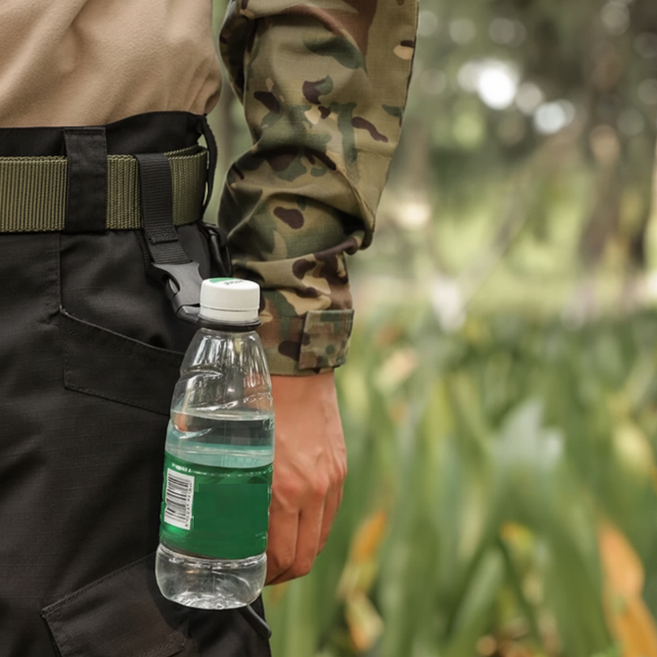 다용도 아웃도어 물병 벨트걸이 보틀홀더, 1개, 1단, 블랙