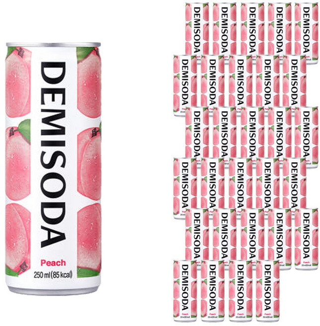 데미소다 피치 탄산음료, 250ml, 30개
