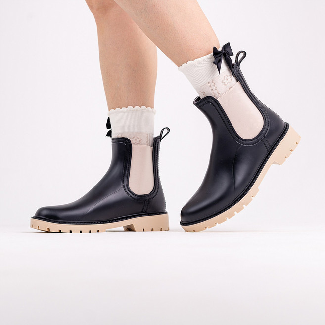 라마트리 첼시스텝 여성용 초경량 숏 레인부츠 발편한 미끄럼방지 앵클 장화