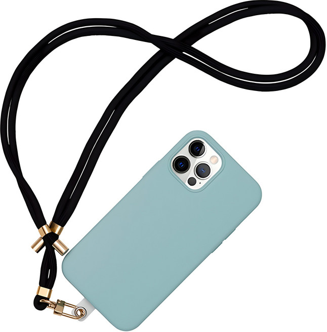 신지모루 휴대폰 숄더 스트랩 목걸이 줄, 블랙, 1개