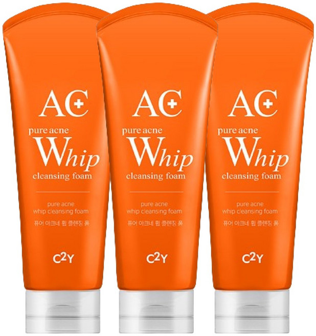 C2Y 아크네 휩 폼클렌징 여드름 클렌징폼, 220ml, 3개