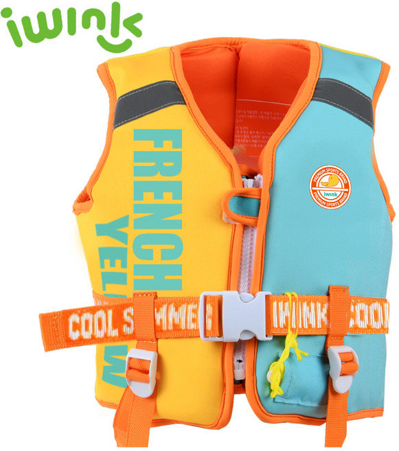 여름 물놀이튜브 보행기튜브 목튜브 구명조끼 브랜드 기획전, 아이윙크 구명조끼 프렌치옐로 S사이즈, 1개