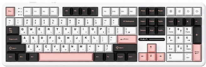 (AULA) 유 무선 블루투스 기계식키보드 독거미 F108 (한영) 올리비아 화이트 LEOBOG 저소음솜사탕축, 독거미 F108 저소음솜사탕축