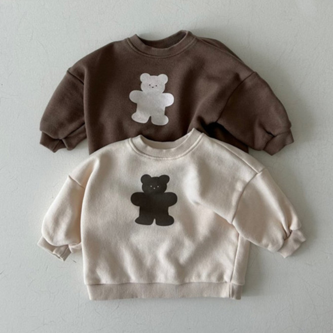 신생아 아기 곰돌이 맨투맨 티셔츠 봄아기옷 베이비옷 아기외출복