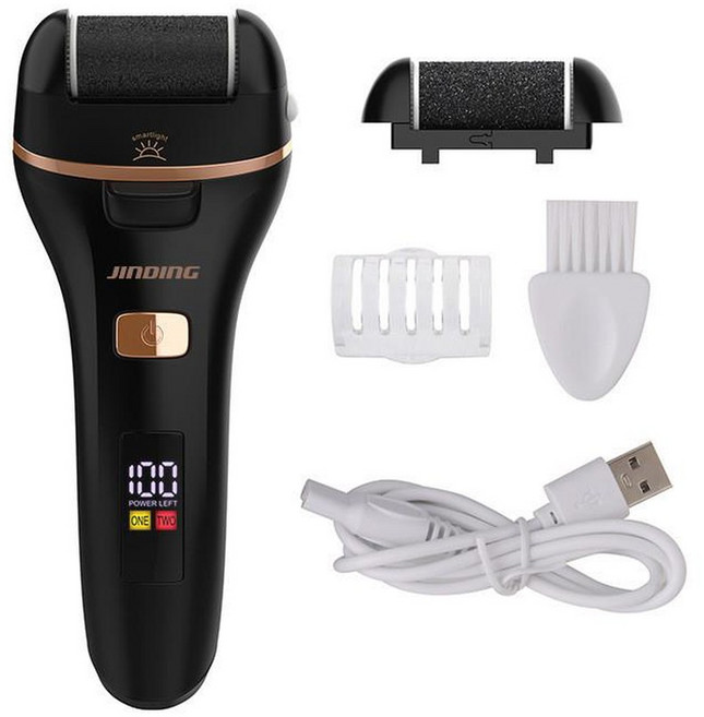 매끈한 발바닥 페디 헤드 멀티케어 네일 파일 발각질제거 글라스 제거 풋파일 뒤꿈치 발각질, JD-506S블랙펄아나콘다영문판, 1개