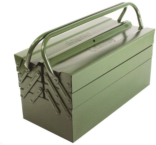 원스탑 3단 철제 공구함 캠핑 가정용 다용도 공구박스, 1개