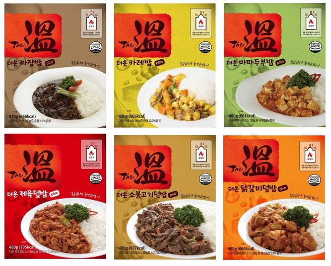 군납업체가 만든 원터치 발열전투식량 더온 발열도시락 6종세트(카레+짜장+마파두부+제육덮밥+닭갈비덮밥+소불고기덮밥), 2.88kg, 1세트