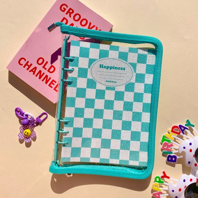 걸스코코 해피니스 6공 포카바인더 + 속지30장 지퍼형 다이어리 A5 콜렉트북 포카북, 1개, 민트