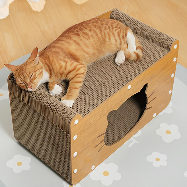 네코야 코코 고양이 하우스형 스크래쳐, 혼합색상, 1개