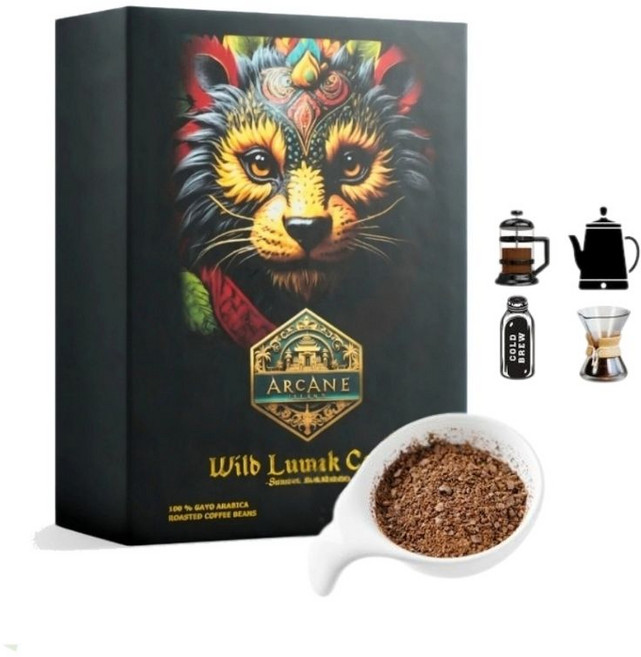 [아케인 아일랜드] 인도네시아 아체가요 야생 루왁커피 발리 사향고양이, 100g, 그라인드, 1개