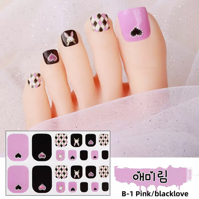 Aimilim 애미림 붙이는 발톱 젤네일스티커 패디팁 편한 착용형 22P, 1개, B-1