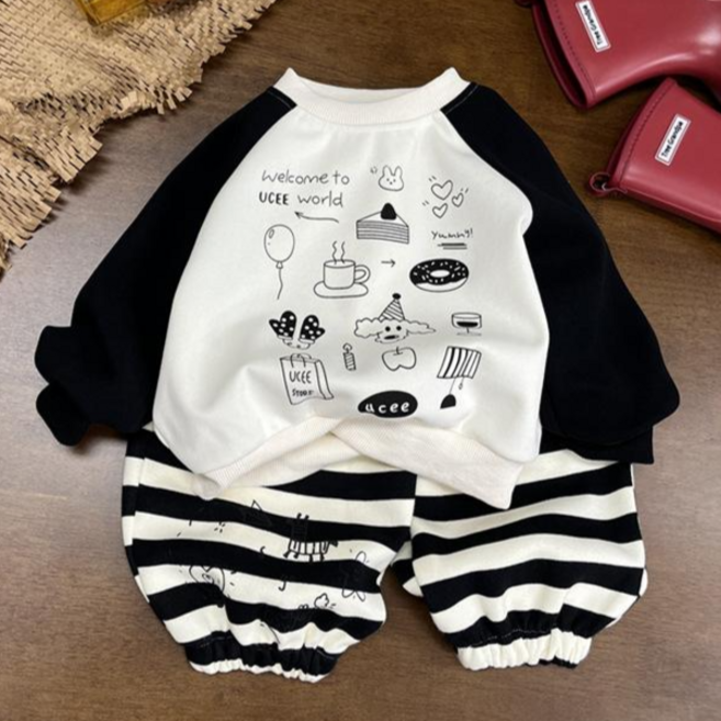 [당일발송] 키키클로젯 돌 아기 유아 아동 키즈 남자 여자 아이 봄 가을 간절기 캐주얼 데일리 기본 흰색 화이트 블랙 단가라 긴 바지 고무줄 체육복 면 배기 얇은 조거 팬츠