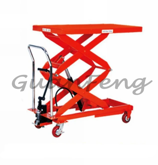 수동 유압식 리프트 테이블 시저 리프트 (롤러 포함), 01 1000 kg