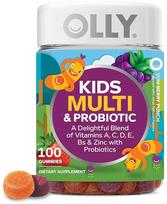 올리 키즈 멀티비타민 앤 프로바이오틱 구미 100정, 1개 - 쿠팡