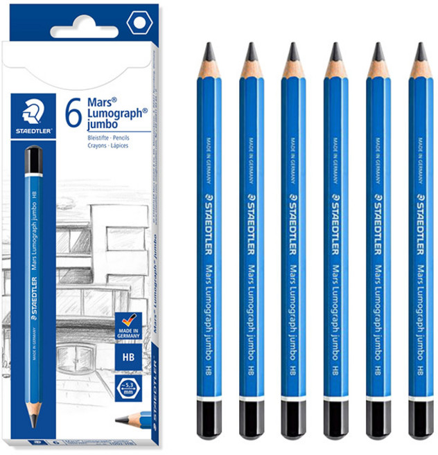 스테들러 연필 100J 마스 루모그라프 점보 6입, 8B