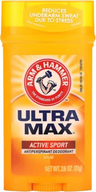 Arm & Hammer UltraMax 고형 땀 억제 데오드란트 남성용 엑티브 스포츠 73g(2.6oz), 73g, 1개 - 쿠팡