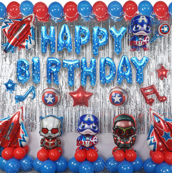 소확행홈 크리에이티브 캐릭터 시리즈 생일풍선세트 P4, 슈퍼 히어로 슈트 9, 현충일