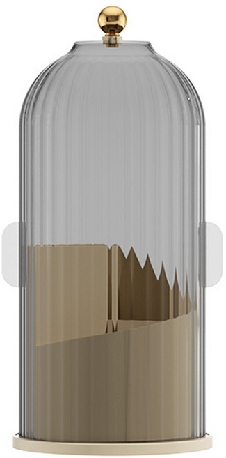 MoNo726 화장품 360도 회전 브러쉬 꽂이 브러쉬통 30IHRG222, 1개, 베이지+투명블랙 커버