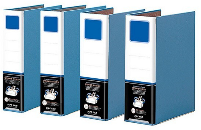 문화산업 양면개폐형 파이프바인더 세로형 7A A4 9cm PB8865, 청색, 1개
