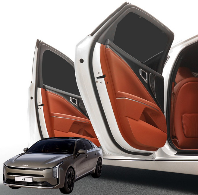 루젠 K8 페이스리프트 도어커버 가죽 4P 풀세트, 모던블랙