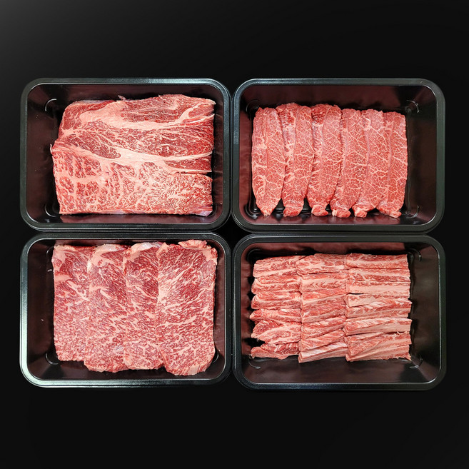 1등급 한우한마리세트 1kg 등심300g 채끝살300g 부채살200g 갈비살200g, 1개