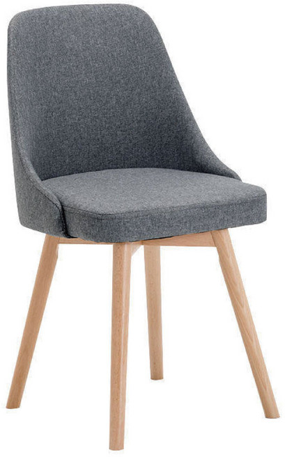 FDW 北歐實木餐椅 乳膠坐墊 實木靠背 多色可選 旋轉/固定款 電腦書桌椅, 固定-灰色, 1個