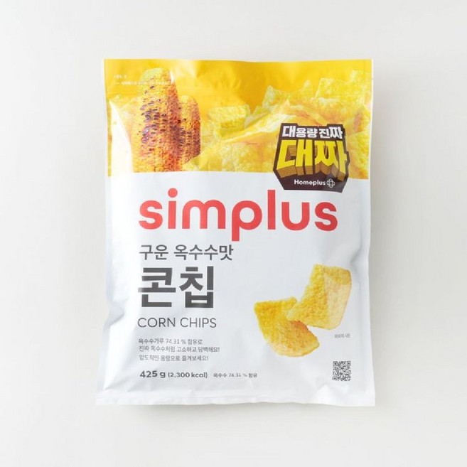 홈플러스 심플러스 대짜 구운옥수수콘칩, 4개, 425g