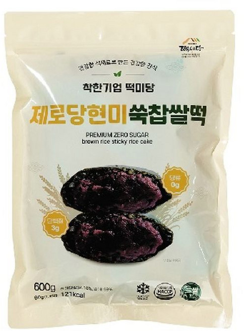 떡미당 제로당현미쑥찹쌀떡, 2개, 600g