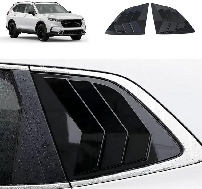 TERDARAY Rear Side Window Louvers Covers Compatible with Honda New CRV CR-V 2023 2024 2025 2026 Sh, Glossy Black Style