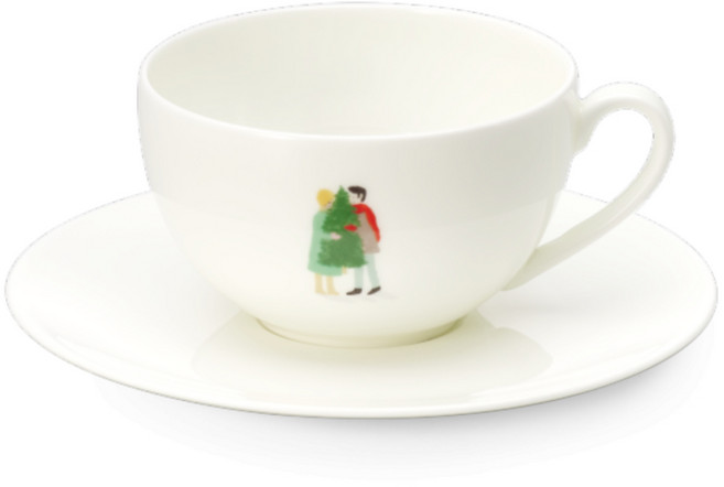 디번 DIBBERN 크리스마스 커피 찻잔 세트 250ml, 화이트, 2개