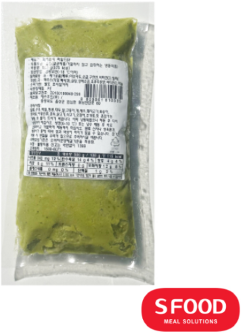 에쓰푸드 과카몰리 마일드SF (냉동) 고수를 넣지 않은 멕시칸 소스, 500g, 1개
