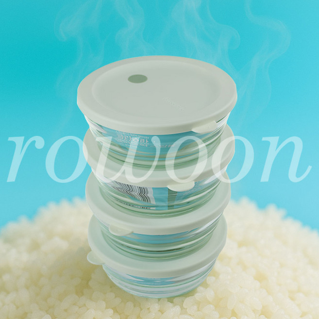 글라스락 스팀볼 원형 310ml 4조세트 국산 냉동밥 햇쌀밥 밥보관 전자렌지용, 4개