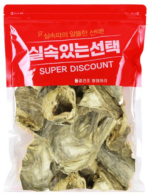 1+1 수제명가 중 대형견용 천연 수제 영양껌 통뼈 힘줄 가죽 육포 기간할인 수제간식, 1개, 동결건조 북어머리100g