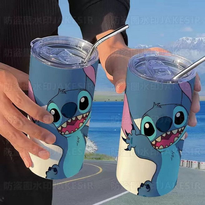 디즈니 스티치텀블러 릴로와스티치 핑크스티치 커플텀블러 캐릭터 스테인리스 빨대컵 콜드컵 스텐컵 얼음컵 머그, 스타일21, 1개