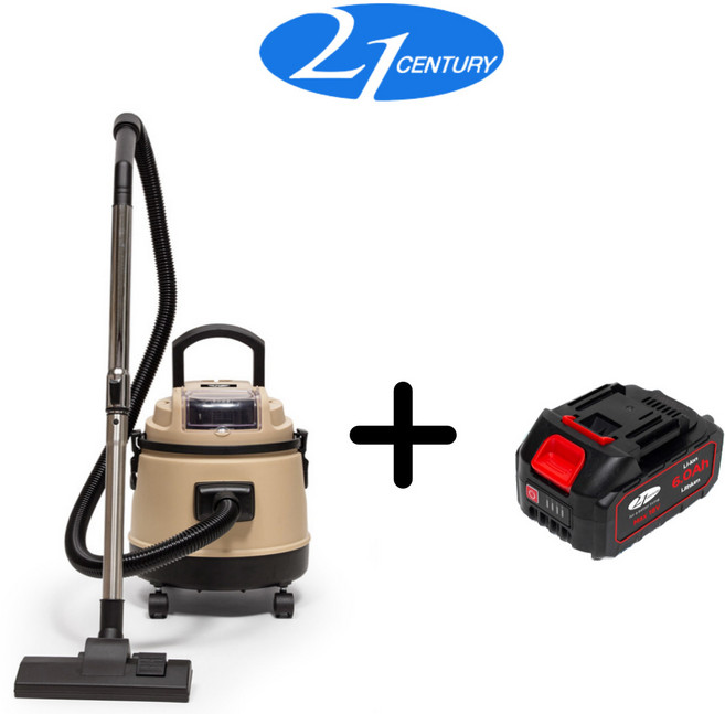 21센추리 무선 최초 흡입력 300W급 건식 습식 진공 업소용 공업용 청소기 DRYC-200V, 청소기+기본배터리
