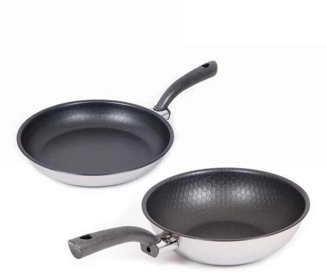 알텐바흐 인덕션 엑스클립스 통5중 스테인리스 프라이팬 세트, 실속 2종세트(F28cm+W28cm), 블랙, F28cm+W28cm, 1개