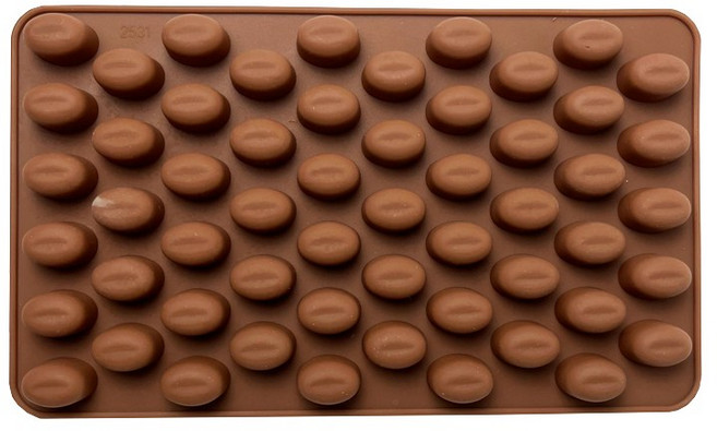 실리콘몰드 초미니 커피빈 55구 커피빈 모카빈 모양 실리콘틀 초콜릿 사탕 젤리 양갱 비누 얼음 베이킹틀 베이킹도구, 실리콘몰드 초미니커피빈55구, 1개