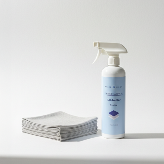 청소의 신세계를 경험하세요! 블랙홀 글라스 코팅큐 500ml + 전용타월 2장 포함, 2개