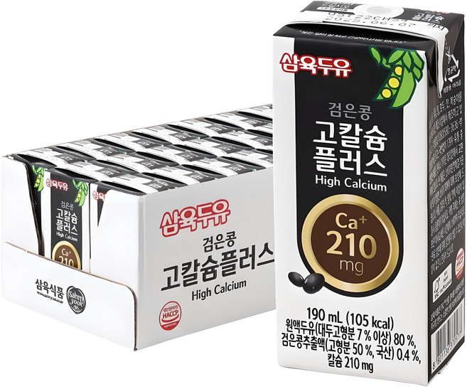 삼육두유 검은콩 고칼슘 플러스, 190ml, 24개